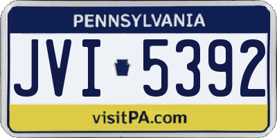 PA license plate JVI5392