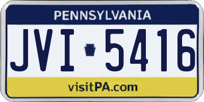 PA license plate JVI5416