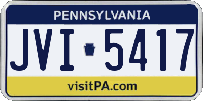 PA license plate JVI5417