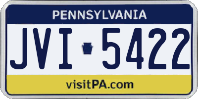 PA license plate JVI5422