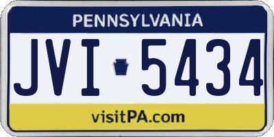 PA license plate JVI5434