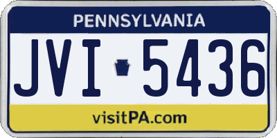 PA license plate JVI5436