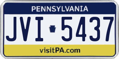PA license plate JVI5437