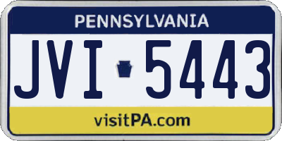 PA license plate JVI5443