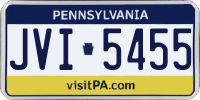 PA license plate JVI5455