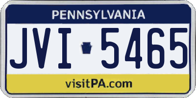 PA license plate JVI5465