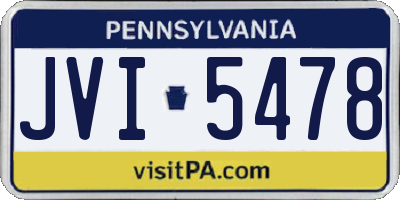 PA license plate JVI5478