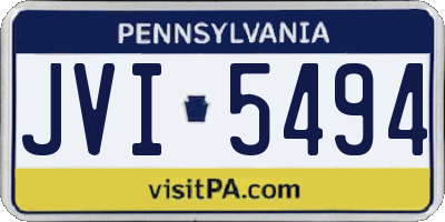 PA license plate JVI5494