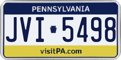 PA license plate JVI5498