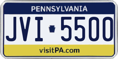 PA license plate JVI5500