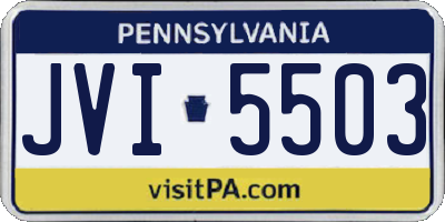 PA license plate JVI5503