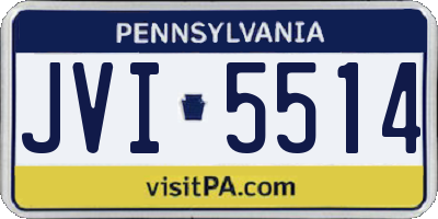 PA license plate JVI5514