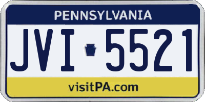 PA license plate JVI5521