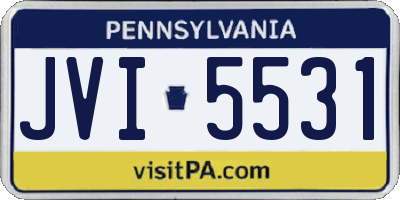 PA license plate JVI5531