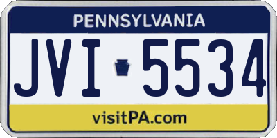 PA license plate JVI5534