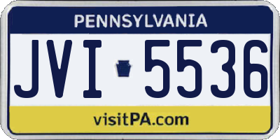 PA license plate JVI5536