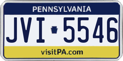 PA license plate JVI5546