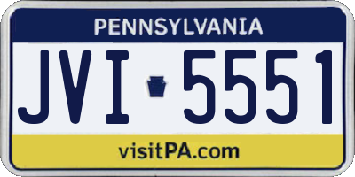 PA license plate JVI5551