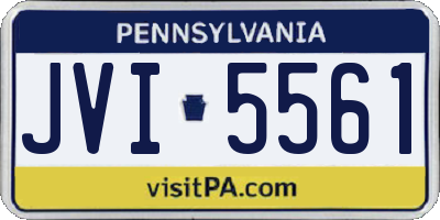 PA license plate JVI5561