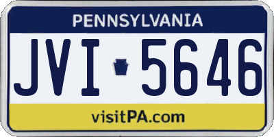 PA license plate JVI5646