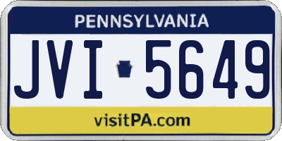 PA license plate JVI5649