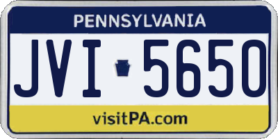 PA license plate JVI5650