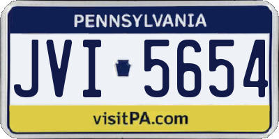 PA license plate JVI5654