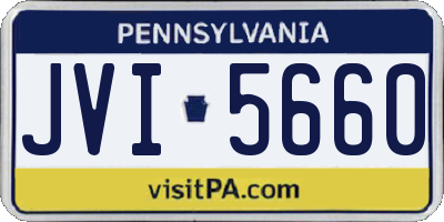 PA license plate JVI5660