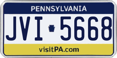 PA license plate JVI5668