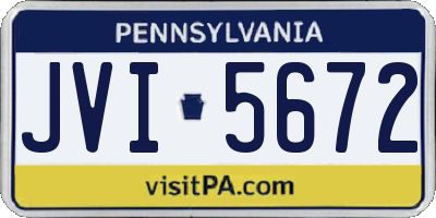 PA license plate JVI5672