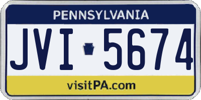 PA license plate JVI5674