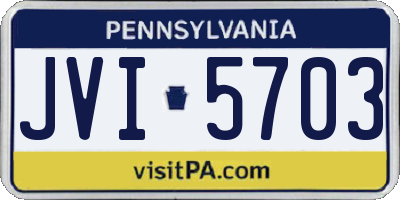 PA license plate JVI5703