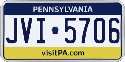 PA license plate JVI5706