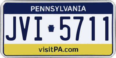 PA license plate JVI5711