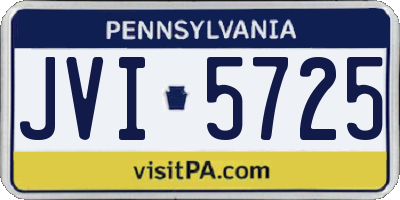PA license plate JVI5725