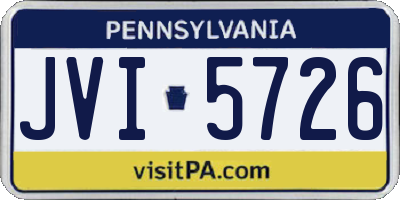 PA license plate JVI5726