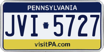 PA license plate JVI5727