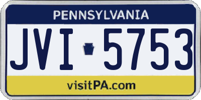 PA license plate JVI5753