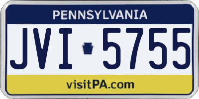 PA license plate JVI5755