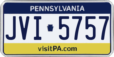 PA license plate JVI5757