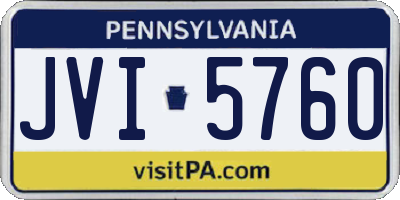 PA license plate JVI5760