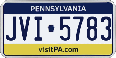 PA license plate JVI5783