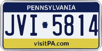 PA license plate JVI5814