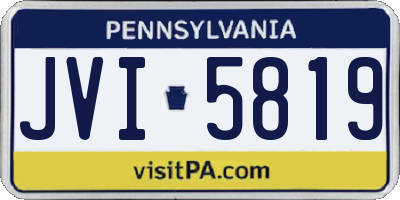 PA license plate JVI5819