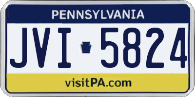 PA license plate JVI5824