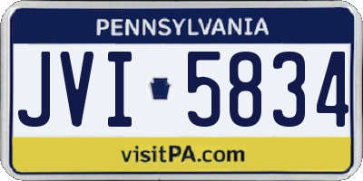 PA license plate JVI5834
