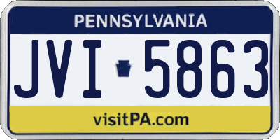 PA license plate JVI5863