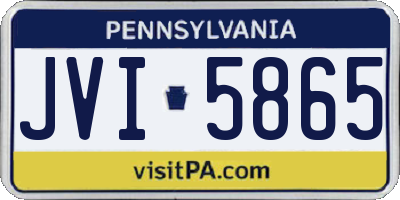 PA license plate JVI5865