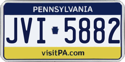 PA license plate JVI5882
