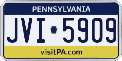PA license plate JVI5909
